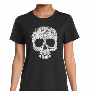 New Women’s Floral Skull T-Shirt